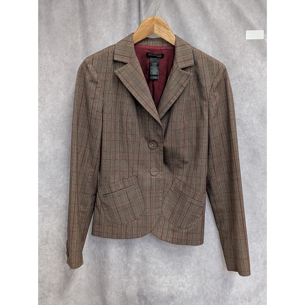 Kenneth Cole Women Blazer Jacket Brown Size 8 (C164)